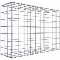 Gabiona Gabione, silbergrau, Maschenweite 10 cm x 10 cm, C-Ring – silberfarben Gabiona Gabione, silbergrau, Maschenweite 10 cm x 10 cm, C-Ring – silberfarben