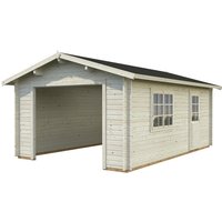 PALMAKO AS Blockbohlen-Garage, BxT: 360 x 550 cm (Außenmaße), Holz – beige PALMAKO AS Blockbohlen-Garage, BxT: 360 x 550 cm (Außenmaße), Holz – beige
