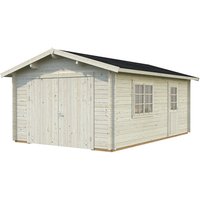 PALMAKO AS Blockbohlen-Garage, BxT: 360 x 550 cm (Außenmaße), Holz – beige Rabatt: 13 %  – 19.8 qm PALMAKO AS Blockbohlen-Garage, BxT: 360 x 550 cm (Außenmaße), Holz – beige Rabatt: 13 %  – 19.8 qm