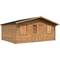 PALMAKO Blockbohlenhaus | Gartenhaus aus Holz | Fertighaus »Klara«, Holz, BxHxT: 518 x 245 x 360 cm (Außenmaße inkl. Dachüberstand) – braun PALMAKO Blockbohlenhaus | Gartenhaus aus Holz | Fertighaus »Klara«, Holz, BxHxT: 518 x 245 x 360 cm (Außenmaße inkl. Dachüberstand) – braun