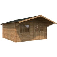 PALMAKO Blockbohlenhaus | Gartenhaus aus Holz | Fertighaus »Britta«, Holz, BxHxT: 488 x 270 x 580 cm (Außenmaße inkl. Dachüberstand) – braun PALMAKO Blockbohlenhaus | Gartenhaus aus Holz | Fertighaus »Britta«, Holz, BxHxT: 488 x 270 x 580 cm (Außenmaße inkl. Dachüberstand) – braun