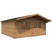PALMAKO Blockbohlenhaus | Gartenhaus aus Holz | Fertighaus »Britta«, Holz, BxHxT: 516 x 270 x 594 cm (Außenmaße inkl. Dachüberstand) – braun PALMAKO Blockbohlenhaus | Gartenhaus aus Holz | Fertighaus »Britta«, Holz, BxHxT: 516 x 270 x 594 cm (Außenmaße inkl. Dachüberstand) – braun
