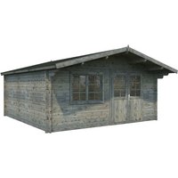 PALMAKO Blockbohlenhaus | Gartenhaus aus Holz | Fertighaus »Britta«, Holz, BxHxT: 516 x 270 x 594 cm (Außenmaße inkl. Dachüberstand) – grau PALMAKO Blockbohlenhaus | Gartenhaus aus Holz | Fertighaus »Britta«, Holz, BxHxT: 516 x 270 x 594 cm (Außenmaße inkl. Dachüberstand) – grau
