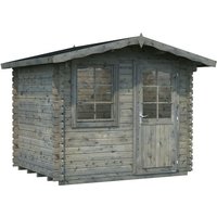 PALMAKO Blockbohlenhaus | Gartenhaus aus Holz | Fertighaus »Emma«, Holz, BxHxT: 290 x 222 x 200 cm (Außenmaße inkl. Dachüberstand) – grau PALMAKO Blockbohlenhaus | Gartenhaus aus Holz | Fertighaus »Emma«, Holz, BxHxT: 290 x 222 x 200 cm (Außenmaße inkl. Dachüberstand) – grau