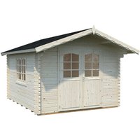 PALMAKO Blockbohlenhaus | Gartenhaus aus Holz | Fertighaus »Sally«, Holz, BxHxT: 362 x 263 x 360 cm (Außenmaße inkl. Dachüberstand) – braun PALMAKO Blockbohlenhaus | Gartenhaus aus Holz | Fertighaus »Sally«, Holz, BxHxT: 362 x 263 x 360 cm (Außenmaße inkl. Dachüberstand) – braun