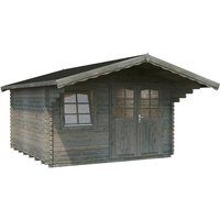 PALMAKO Blockbohlenhaus »Sally«, Holz, BxHxT: 426 x 256 x 360 cm (Außenmaße inkl. Dachüberstand) - grau |  Fichte  |  13 m² PALMAKO Blockbohlenhaus »Sally«, Holz, BxHxT: 426 x 256 x 360 cm (Außenmaße inkl. Dachüberstand) - grau |  Fichte  |  13 m²