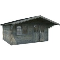 PALMAKO Blockbohlenhaus | Gartenhaus aus Holz | Fertighaus »Sally«, Holz, BxHxT: 515 x 268 x 360 cm (Außenmaße inkl. Dachüberstand) – grau PALMAKO Blockbohlenhaus | Gartenhaus aus Holz | Fertighaus »Sally«, Holz, BxHxT: 515 x 268 x 360 cm (Außenmaße inkl. Dachüberstand) – grau