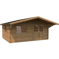 PALMAKO Blockbohlenhaus »Sally«, Holz, BxHxT: 577 x 267 x 390 cm (Außenmaße inkl. Dachüberstand) - braun |  Fichte  |  19,9 m² PALMAKO Blockbohlenhaus »Sally«, Holz, BxHxT: 577 x 267 x 390 cm (Außenmaße inkl. Dachüberstand) - braun |  Fichte  |  19,9 m²