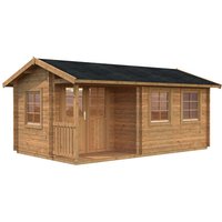 PALMAKO Blockbohlenhaus | Gartenhaus aus Holz | Fertighaus  »Susanna«, BxT: 510 x 300 cm (Außenmaße), Wandstärke: 44 mm, Natur – braun Rabatt: 14 %  – 15.3 qm PALMAKO Blockbohlenhaus | Gartenhaus aus Holz | Fertighaus  »Susanna«, BxT: 510 x 300 cm (Außenmaße), Wandstärke: 44 mm, Natur – braun Rabatt: 14 %  – 15.3 qm