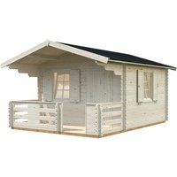 PALMAKO Blockbohlenhaus »Emma«, Holz, BxHxT: 394 x 257 x 330 cm (Außenmaße inkl. Dachüberstand) - braun |  Fichte  |  15,2 m² PALMAKO Blockbohlenhaus »Emma«, Holz, BxHxT: 394 x 257 x 330 cm (Außenmaße inkl. Dachüberstand) - braun |  Fichte  |  15,2 m²