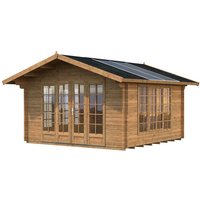 PALMAKO Blockbohlenhaus | Gartenhaus aus Holz | Fertighaus »Irene«, Holz, BxHxT: 450 x 268 x 380 cm (Außenmaße) – braun PALMAKO Blockbohlenhaus | Gartenhaus aus Holz | Fertighaus »Irene«, Holz, BxHxT: 450 x 268 x 380 cm (Außenmaße) – braun