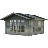 PALMAKO Blockbohlenhaus | Gartenhaus aus Holz | Fertighaus »Irene«, Holz, BxHxT: 450 x 268 x 520 cm (Außenmaße) – grau PALMAKO Blockbohlenhaus | Gartenhaus aus Holz | Fertighaus »Irene«, Holz, BxHxT: 450 x 268 x 520 cm (Außenmaße) – grau