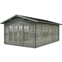 PALMAKO Blockbohlenhaus »Irene«, Holz, BxHxT: 426 x 276 x 598 cm (Außenmaße inkl. Dachüberstand) - grau |  Fichte  |  19,8 m² PALMAKO Blockbohlenhaus »Irene«, Holz, BxHxT: 426 x 276 x 598 cm (Außenmaße inkl. Dachüberstand) - grau |  Fichte  |  19,8 m²