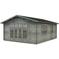 PALMAKO Blockbohlenhaus | Gartenhaus aus Holz | Fertighaus »Irene«, Holz, BxHxT: 514 x 287 x 598 cm (Außenmaße inkl. Dachüberstand) – grau PALMAKO Blockbohlenhaus | Gartenhaus aus Holz | Fertighaus »Irene«, Holz, BxHxT: 514 x 287 x 598 cm (Außenmaße inkl. Dachüberstand) – grau