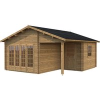 PALMAKO Blockbohlenhaus »Irene«, Holz, BxHxT: 564 x 321 x 598 cm (Außenmaße inkl. Dachüberstand) - braun | Fichte | 28,1 m² PALMAKO Blockbohlenhaus »Irene«, Holz, BxHxT: 564 x 321 x 598 cm (Außenmaße inkl. Dachüberstand) - braun | Fichte | 28,1 m²