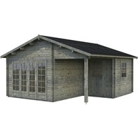 PALMAKO Blockbohlenhaus »Irene«, Holz, BxHxT: 564 x 321 x 598 cm (Außenmaße inkl. Dachüberstand) – grau | Fichte | 28,1 m² PALMAKO Blockbohlenhaus »Irene«, Holz, BxHxT: 564 x 321 x 598 cm (Außenmaße inkl. Dachüberstand) – grau | Fichte | 28,1 m²