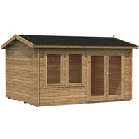 PALMAKO Blockbohlenhaus »Iris«, Holz, BxHxT: 434 x 245 x 300 cm (Außenmaße inkl. Dachüberstand) - braun |  Fichte  |  11,7 m² PALMAKO Blockbohlenhaus »Iris«, Holz, BxHxT: 434 x 245 x 300 cm (Außenmaße inkl. Dachüberstand) - braun |  Fichte  |  11,7 m²