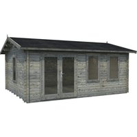 PALMAKO Blockbohlenhaus »Iris«, Holz, BxHxT: 574 x 262 x 390 cm (Außenmaße inkl. Dachüberstand) – grau | Fichte | 19,9 m² PALMAKO Blockbohlenhaus »Iris«, Holz, BxHxT: 574 x 262 x 390 cm (Außenmaße inkl. Dachüberstand) – grau | Fichte | 19,9 m²