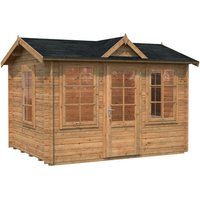 PALMAKO Blockbohlenhaus | Gartenhaus aus Holz | Fertighaus »Claudia«, Holz, BxHxT: 364 x 249 x 240 cm (Außenmaße) – braun PALMAKO Blockbohlenhaus | Gartenhaus aus Holz | Fertighaus »Claudia«, Holz, BxHxT: 364 x 249 x 240 cm (Außenmaße) – braun