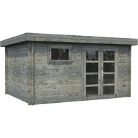 PALMAKO Blockbohlenhaus | Gartenhaus aus Holz | Fertighaus »Elsa«, Holz, BxHxT: 434 x 221 x 354 cm (Außenmaße) – grau PALMAKO Blockbohlenhaus | Gartenhaus aus Holz | Fertighaus »Elsa«, Holz, BxHxT: 434 x 221 x 354 cm (Außenmaße) – grau