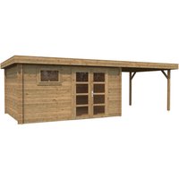 PALMAKO Blockbohlenhaus | Gartenhaus aus Holz | Fertighaus »Elsa«, Holz, BxHxT: 721 x 221 x 354 cm (Außenmaße) – braun PALMAKO Blockbohlenhaus | Gartenhaus aus Holz | Fertighaus »Elsa«, Holz, BxHxT: 721 x 221 x 354 cm (Außenmaße) – braun