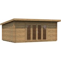 PALMAKO Blockbohlenhaus »Lea«, Holz, BxHxT: 578 x 249 x 451 cm (Außenmaße inkl. Dachüberstand) - braun |  Fichte  |  20,1 m² PALMAKO Blockbohlenhaus »Lea«, Holz, BxHxT: 578 x 249 x 451 cm (Außenmaße inkl. Dachüberstand) - braun |  Fichte  |  20,1 m²