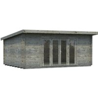 PALMAKO Blockbohlenhaus »Lea«, Holz, BxHxT: 578 x 249 x 380 cm (Außenmaße inkl. Dachüberstand) - grau |  Fichte  |  20,1 m² PALMAKO Blockbohlenhaus »Lea«, Holz, BxHxT: 578 x 249 x 380 cm (Außenmaße inkl. Dachüberstand) - grau |  Fichte  |  20,1 m²