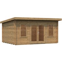 PALMAKO Blockbohlenhaus | Gartenhaus aus Holz | Fertighaus  »Lisa«, Holz, BxHxT: 494 x 239 x 394 cm (Außenmaße) – braun PALMAKO Blockbohlenhaus | Gartenhaus aus Holz | Fertighaus  »Lisa«, Holz, BxHxT: 494 x 239 x 394 cm (Außenmaße) – braun