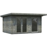 PALMAKO Blockbohlenhaus »Heidi«, Holz, BxHxT: 478 x 244 x 300 cm (Außenmaße inkl. Dachüberstand) – grau | Fichte | 12,3 m² PALMAKO Blockbohlenhaus »Heidi«, Holz, BxHxT: 478 x 244 x 300 cm (Außenmaße inkl. Dachüberstand) – grau | Fichte | 12,3 m²