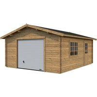 PALMAKO AS Blockbohlen-Garage, BxT: 450 x 550 cm (Außenmaße), Holz – braun PALMAKO AS Blockbohlen-Garage, BxT: 450 x 550 cm (Außenmaße), Holz – braun