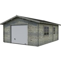PALMAKO AS Blockbohlen-Garage, BxT: 450 x 550 cm (Außenmaße), Holz – grau PALMAKO AS Blockbohlen-Garage, BxT: 450 x 550 cm (Außenmaße), Holz – grau