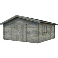 PALMAKO AS Blockbohlen-Garage, BxT: 540 x 540 cm (Außenmaße), Holz – grau PALMAKO AS Blockbohlen-Garage, BxT: 540 x 540 cm (Außenmaße), Holz – grau