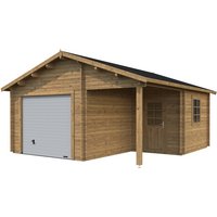 PALMAKO AS Blockbohlen-Garage, BxT: 510 x 550 cm (Außenmaße), Holz – braun PALMAKO AS Blockbohlen-Garage, BxT: 510 x 550 cm (Außenmaße), Holz – braun