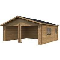 PALMAKO AS Blockbohlen-Garage, BxT: 575 x 510 cm (Außenmaße), Holz – braun PALMAKO AS Blockbohlen-Garage, BxT: 575 x 510 cm (Außenmaße), Holz – braun