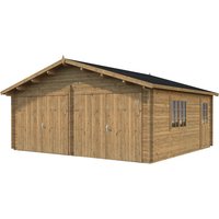 PALMAKO AS Blockbohlen-Garage, BxT: 575 x 510 cm (Außenmaße), Holz – braun PALMAKO AS Blockbohlen-Garage, BxT: 575 x 510 cm (Außenmaße), Holz – braun