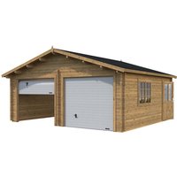 PALMAKO AS Blockbohlen-Garage, BxT: 575 x 510 cm (Außenmaße), Holz – braun PALMAKO AS Blockbohlen-Garage, BxT: 575 x 510 cm (Außenmaße), Holz – braun