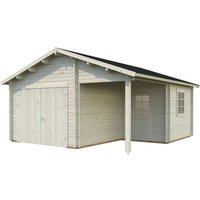 PALMAKO AS Blockbohlen-Garage, BxT: 510 x 550 cm (Außenmaße), Holz – beige Rabatt: 9 %  – 28.05 qm PALMAKO AS Blockbohlen-Garage, BxT: 510 x 550 cm (Außenmaße), Holz – beige Rabatt: 9 %  – 28.05 qm