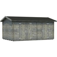PALMAKO Blockbohlenhaus »Jari«, Holz, BxHxT: 550 x 251 x 300 cm (Außenmaße inkl. Dachüberstand) - grau |  Fichte  |  15 m² PALMAKO Blockbohlenhaus »Jari«, Holz, BxHxT: 550 x 251 x 300 cm (Außenmaße inkl. Dachüberstand) - grau |  Fichte  |  15 m²