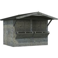 PALMAKO Verkaufsstand »Stella«, Holz, BxHxT: 311 x 229 x 267 cm (Außenmaße inkl. Dachüberstand) – grau PALMAKO Verkaufsstand »Stella«, Holz, BxHxT: 311 x 229 x 267 cm (Außenmaße inkl. Dachüberstand) – grau