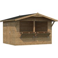 PALMAKO Verkaufsstand »Stella«, Holz, BxHxT: 361 x 239 x 259 cm (Außenmaße inkl. Dachüberstand) - braun |  Fichte  |  8,4 m² PALMAKO Verkaufsstand »Stella«, Holz, BxHxT: 361 x 239 x 259 cm (Außenmaße inkl. Dachüberstand) - braun |  Fichte  |  8,4 m²
