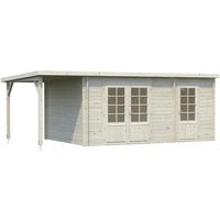 PALMAKO Blockbohlenhaus | Gartenhaus aus Holz | Fertighaus »Ella«, Holz, BxHxT: 614 x 214 x 300 cm (Außenmaße inkl. Dachüberstand) – braun PALMAKO Blockbohlenhaus | Gartenhaus aus Holz | Fertighaus »Ella«, Holz, BxHxT: 614 x 214 x 300 cm (Außenmaße inkl. Dachüberstand) – braun