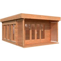 PALMAKO Blockbohlenhaus | Gartenhaus aus Holz | Fertighaus »Caroline«, Holz, BxHxT: 434 x 257 x 390 cm (Außenmaße) – braun PALMAKO Blockbohlenhaus | Gartenhaus aus Holz | Fertighaus »Caroline«, Holz, BxHxT: 434 x 257 x 390 cm (Außenmaße) – braun