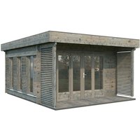 PALMAKO Blockbohlenhaus | Gartenhaus aus Holz | Fertighaus »Caroline«, Holz, BxHxT: 434 x 257 x 390 cm (Außenmaße) – grau PALMAKO Blockbohlenhaus | Gartenhaus aus Holz | Fertighaus »Caroline«, Holz, BxHxT: 434 x 257 x 390 cm (Außenmaße) – grau