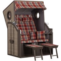 DEVRIES Strandkorb, BxHxT: 120 x 160 x 80 cm, Halblieger, grau-braun DEVRIES Strandkorb, BxHxT: 120 x 160 x 80 cm, Halblieger, grau-braun