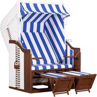 DEVRIES Strandkorb, BxHxT: 124 x 159 x 87 cm, Halblieger, weiß-braun – weiss DEVRIES Strandkorb, BxHxT: 124 x 159 x 87 cm, Halblieger, weiß-braun – weiss