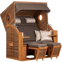 DEVRIES Strandkorb, BxHxT: 140 x 160 x 80 cm, Halblieger, beige-braun DEVRIES Strandkorb, BxHxT: 140 x 160 x 80 cm, Halblieger, beige-braun