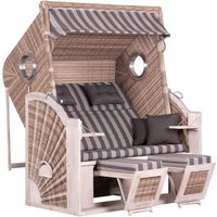 DEVRIES Strandkorb, BxHxT: 145 x 160 x 80 cm, Dreiviertelllieger, beige-braun – grau Rabatt: 15 % DEVRIES Strandkorb, BxHxT: 145 x 160 x 80 cm, Dreiviertelllieger, beige-braun – grau Rabatt: 15 %