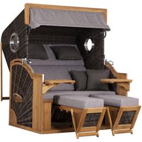 DEVRIES Strandkorb, BxHxT: 150 x 150 x 92 cm, Dreiviertelllieger, braun-grau Rabatt: 15 % DEVRIES Strandkorb, BxHxT: 150 x 150 x 92 cm, Dreiviertelllieger, braun-grau Rabatt: 15 %