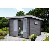 WOLFF FINNHAUS Gartenhaus »WPC-Trend C«, Kunststoff, BxHxT: 287 x 204 x 234 cm (Außenmaße) – grau Rabatt: 6 % WOLFF FINNHAUS Gartenhaus »WPC-Trend C«, Kunststoff, BxHxT: 287 x 204 x 234 cm (Außenmaße) – grau Rabatt: 6 %