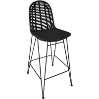 SIT Barhocker »RATTAN«, BxHxT: 49 x 110 x 60 cm, rattan/metall – schwarz SIT Barhocker »RATTAN«, BxHxT: 49 x 110 x 60 cm, rattan/metall – schwarz
